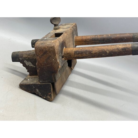 antique wood working tool plane g mills brass fittings stamped 8x9x4" READ - Picture 8 of 8